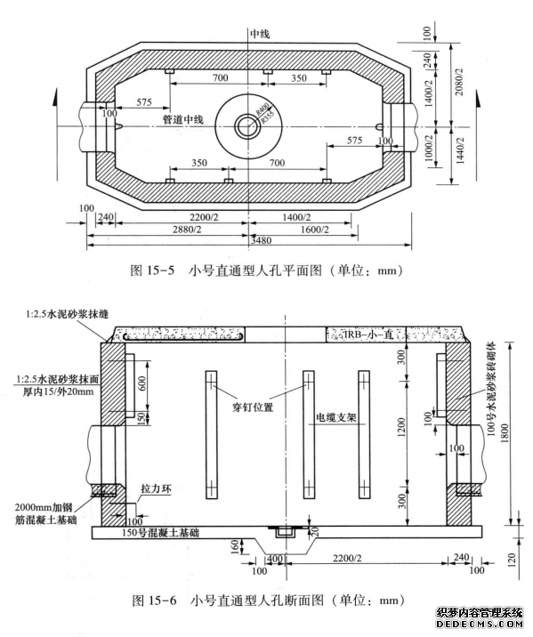 小号直通型人孔断面图