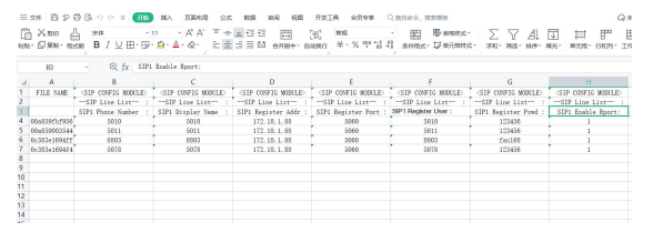填写配置文件表格