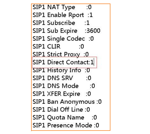 修改Direct Contact